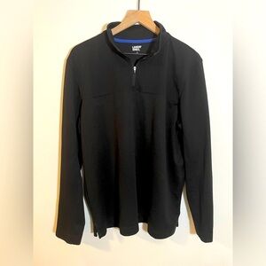 Lands’ End Black Quarter Zip Pullover Mens Size Large 42-44 Athletic Outdoor